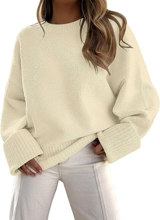 Women's Oversized Sweaters Fuzzy Chunky Warm Pullover Sweater